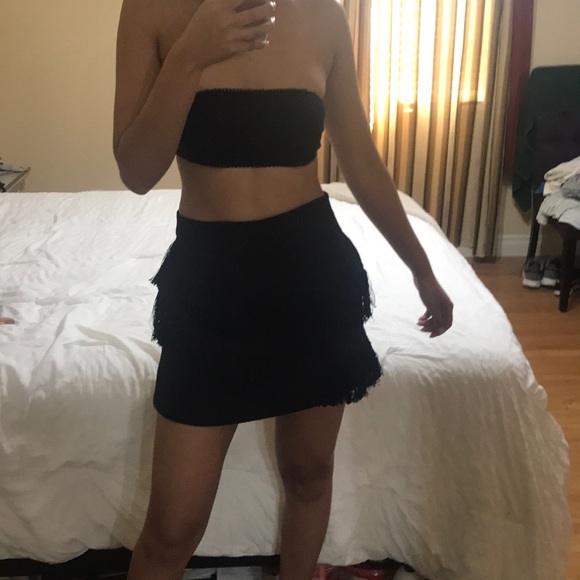 Black Fringe Skort - Picture 6 of 6